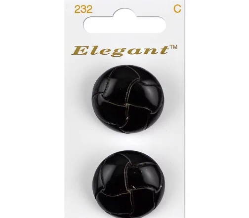 Пуговицы, Elegant, арт. 232 G, на ножке, 28 мм, пластик, 2 шт.