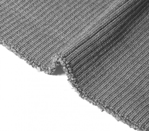 Трикотаж резинка, хлопковый, цвет серый, ALP01-03