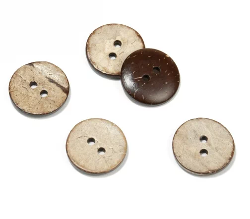Пуговица Union Knopf, 2 отв., кокосовый орех, цвет св.коричневый, 23 мм