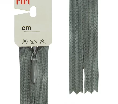 Молния Riri потайная неразъёмная, 3мм, 60см, цвет 2107, серо-зеленый