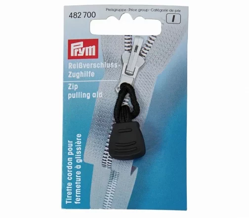 482700 Пуллер (подвеска для молнии) "Шнурок", 60мм, черный, Prym