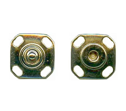 Кнопка квадрат пришивная, металл, 22мм, цвет золото, M882-22-2