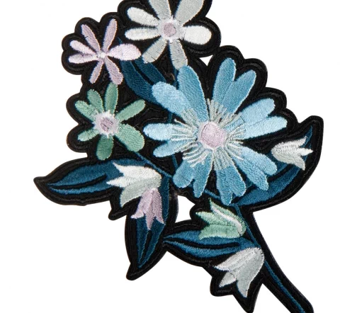 Термоаппликация HKM "Красочный черный цветок", 9,2х12см, арт. 38515