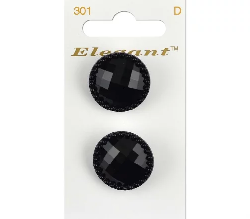 Пуговицы, Elegant, арт. 301 E, на ножке, 22 мм, пластик, 2 шт.