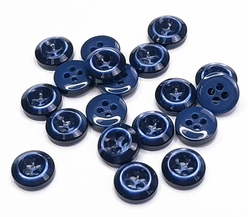 Пуговица рубашечная, 4 отв., 10 мм, пластик, цвет синий, DRN0049-10-225