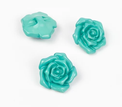 Пуговицы, Union Knopf, "Розочки", пластик, цвет салатный, 25 мм