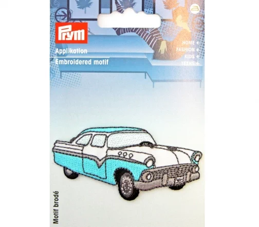 924351 Термоаппликация "Ретро автомобиль" 7,5х4 см, цвет голубой, Prym