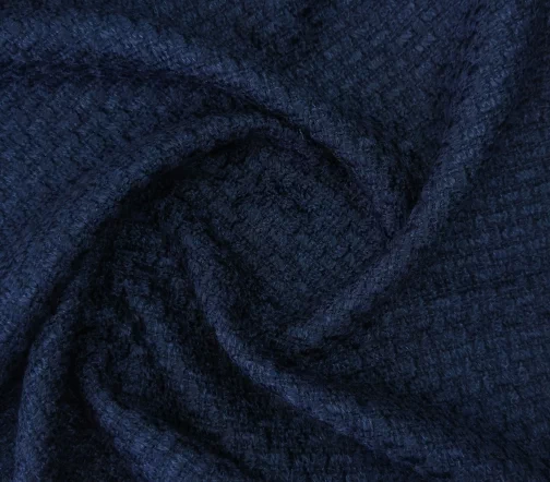 Твид пальтовый, цвет темно-синий, 01077