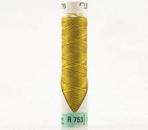 Нить Silk R 753 для фасонных швов, 10м, 100% шелк, цвет 286 карри, Gutermann 703184