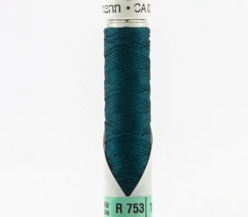 Нить Silk R 753 для фасонных швов, 10м, 100% шелк, цвет 764 т.зеленое стекло, Gutermann 703184