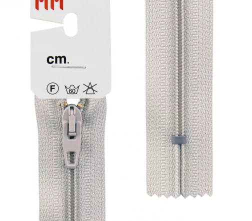 Молния Meras Rizip спираль, 18 см, неразъёмная, 4 мм, цвет 2112, бледно-серый
