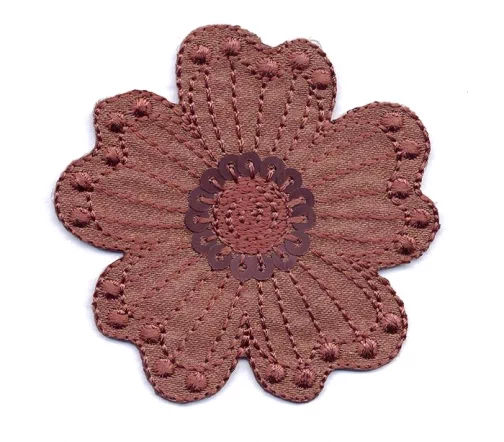 Термоаппликация "Цветок с пайетками", 6 х 6 см, коричневый, арт. 569472.J