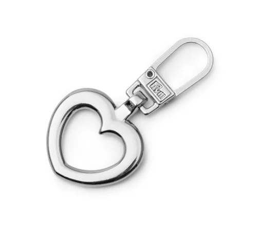 482371 Пуллер (подвеска для молнии) 40*20мм 'Сердце', металл, цвет серебро, Prym