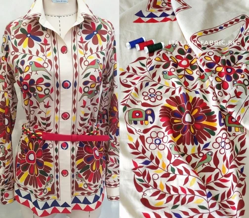 Сорочечный хлопок "Крой", купон, фон бежевый, 01760к