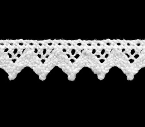 Кружево хлопковое, ширина 10 мм, цвет белый, C-061