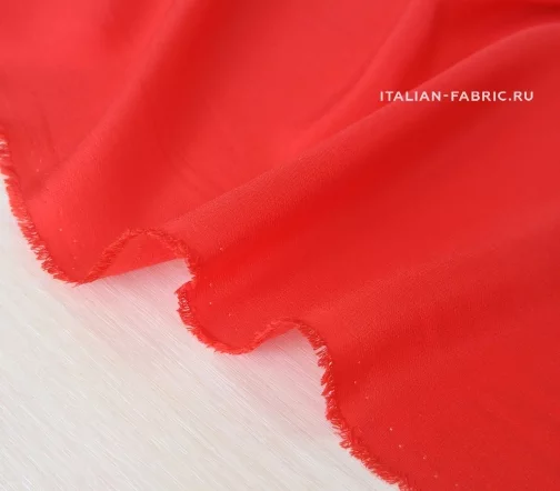 Шелк креповый однотонный, цвет красный, 01533-4