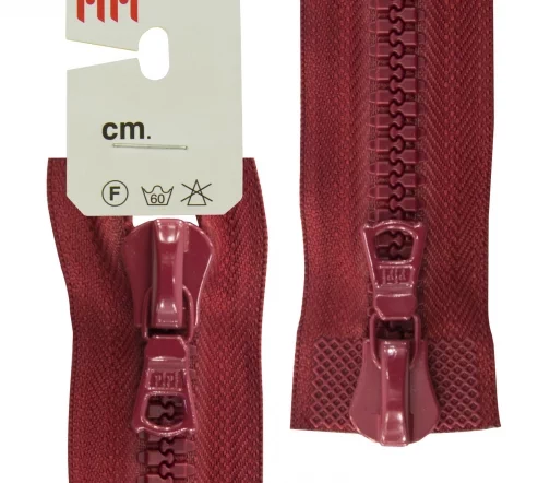 Молния Riri трактор разъёмная, 2 замка, 8мм, 85см, цвет 2411, бордовый