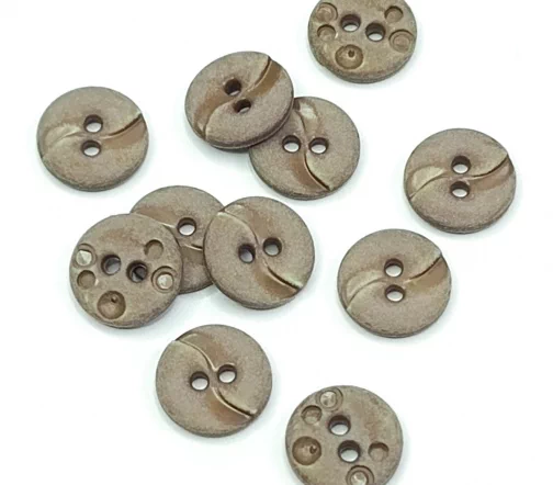Пуговица DILL, 2 отв., пластик, цвет серо-коричневый, 13 мм