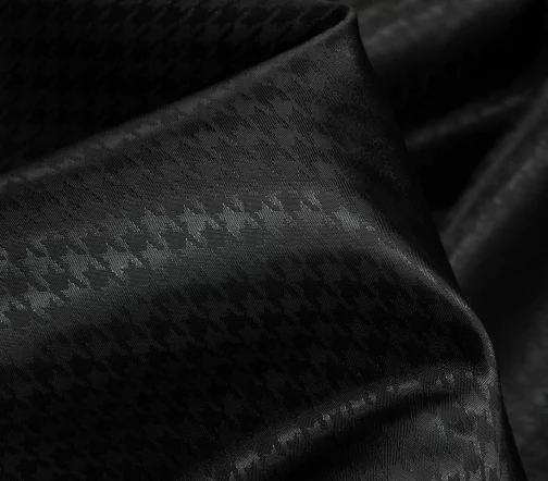Подкладочная ткань жаккард в гусиную лапку, цвет черный, 1032307-2