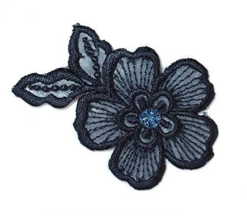 Термоаппликация Marbet "Цветок вышитый темно-синий", 4 х 5,8 см, 565346.047