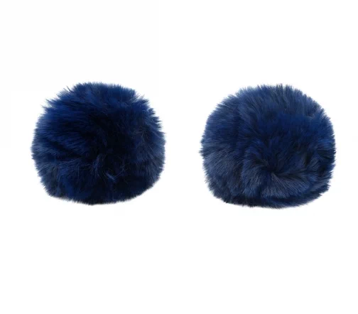 Помпон из иск. меха (кролик), d-8см, 2шт/упак (J т.синий), арт. 7723350-J