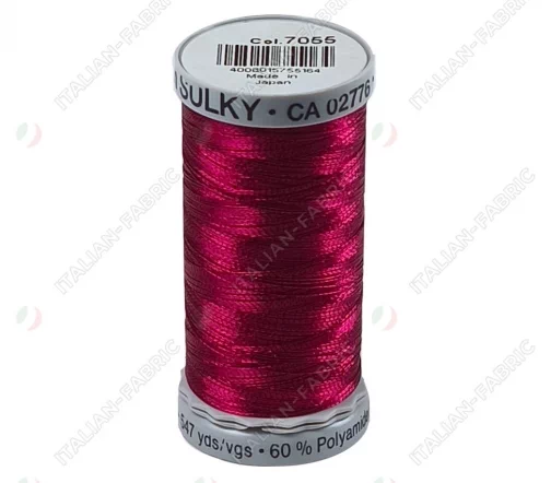 Нить Sulky отделочная металлик, 500м, цвет 7055 малиновый, Gutermann 709778