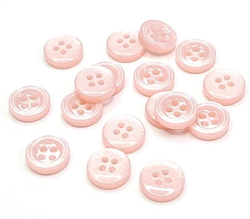 Пуговица рубашечная, 4 отв., 11 мм, пластик, цвет нежно-розовый, DRN0050-11-136