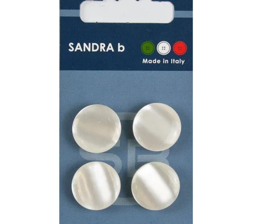 Пуговицы Sandra, на ножке, 18 мм, пластик, 4 шт., цвет белый перламутровый, CARD008