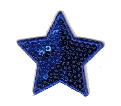 Термоаппликация "Звезда с пайетками синяя малая", 4,3 х 4 см, арт. 569944.G