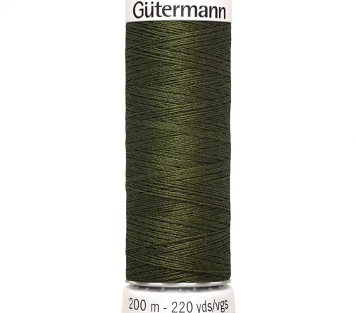 Нить Sew All для всех материалов, 200м, 100% п/э, цвет 399 серо-оливковый хаки, Gutermann 748277