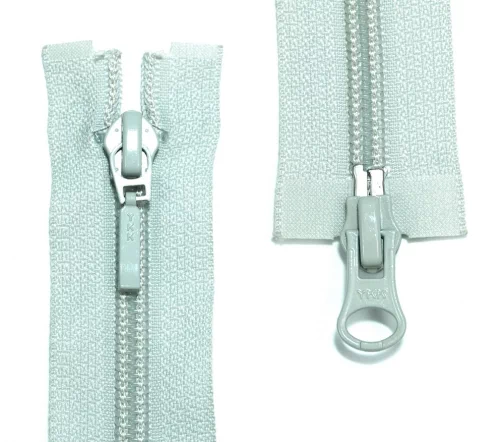 Молния YKK спираль разъёмная, 2 замка, 50см, 5мм, цвет 831, светлый серо-зеленый