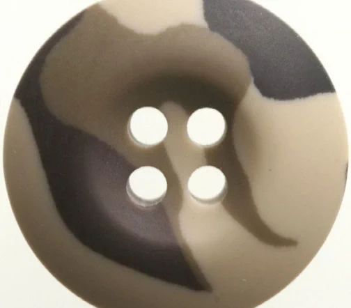 Пуговица Hemline "Prints", пластик, 4 отв., 19 мм, 4 шт., цвет камуфляж