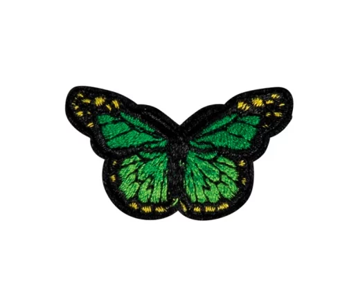 Термоаппликация HKM "Бабочка зелено-черная малая", 4,2 х 2,6 см