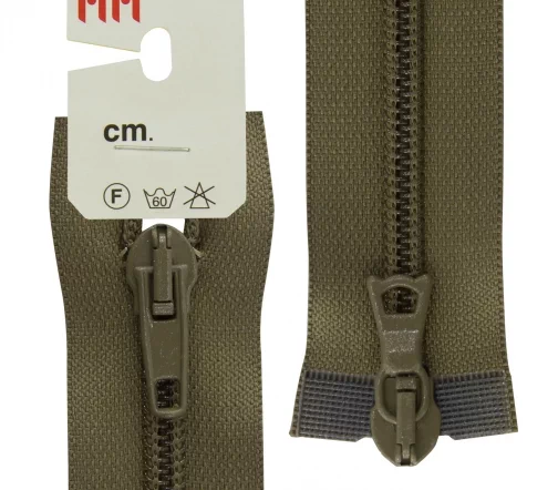 Молния Riri спираль разъёмная, 2 замка, 6мм, 70см, цвет 2814, бежево-зеленый темный