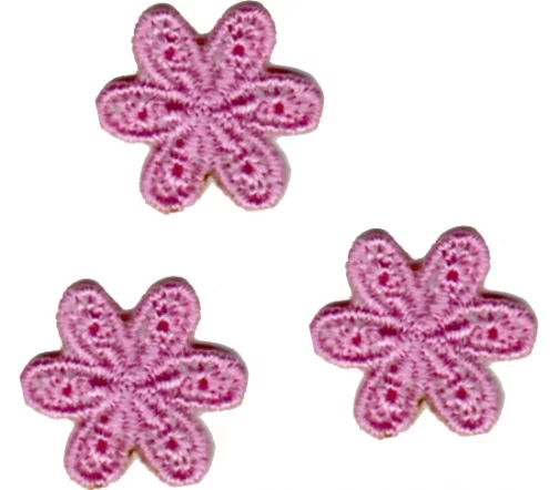 Термоаппликации HKM "Цветочки", 2 см, 3 шт, цвет розовый, арт. 33556