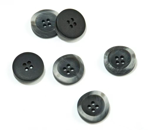 Пуговица Union Knopf, 4 отв., пластик, цвет черный, 18 мм