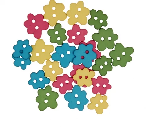 Пуговицы, Favorite Findings "Матовые светлые цветочки" 10-15 мм, 23 шт