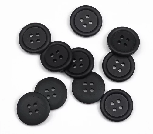 Пуговица, Union Knopf, 4 отв., пластик, цвет черный, 20 мм