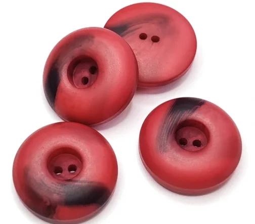 Пуговица DILL, 2 отв., пластик, цвет малиново-красный/черный, 25 мм