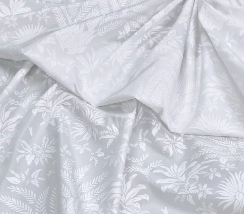 Плащевая ткань с цветочным принтом, цвет белый, 1122421