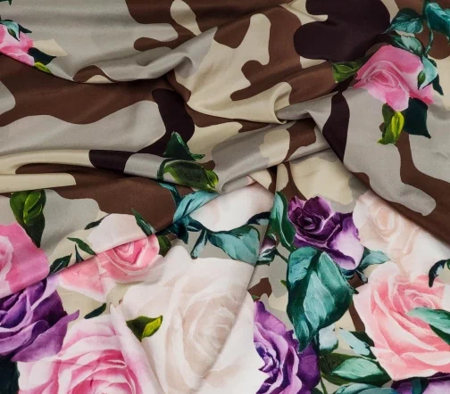 Шелк купон креповый "Милитари", 00706к