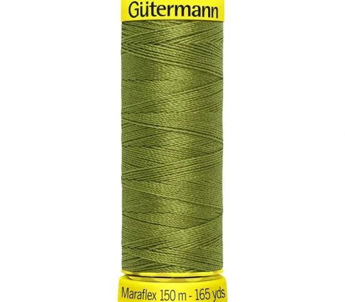 Нить Maraflex для трикотажа, 150м, 100% п/э, цвет 582 зеленая горчица, Gutermann 777000