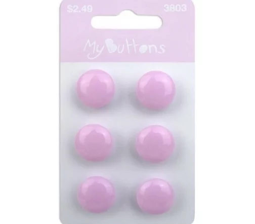 Пуговицы "My Buttons", 12 мм, на ножке, пластик, 6 шт., розовый, 630003803