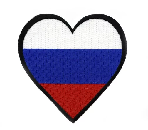 Термоаппликация "Флаг России в форме сердца", 7,5*7,5см, арт. 7677925
