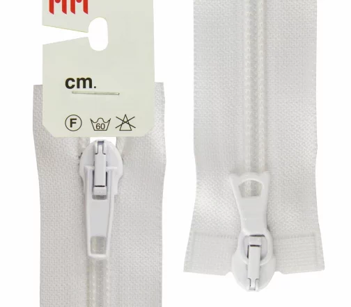 Молния Riri спираль разъёмная, 2 замка, 6мм, 65см, цвет 2101, белый