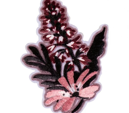 Термонаклейка HKM "Бордовые и розовые цветы", 7,5 х 5,7 см, 43062