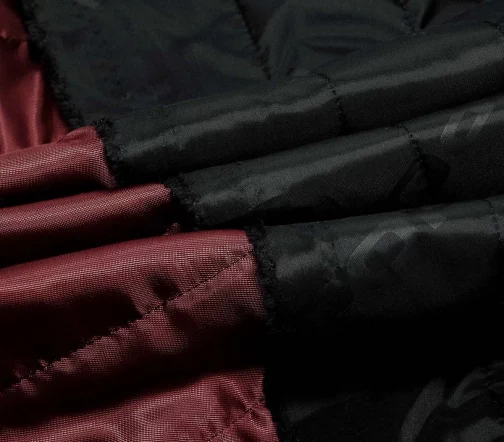 Мембранная курточная стеганая ткань на синтепоне Polo Sport, цвет черный/бордо, 6112210-1