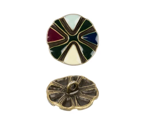 Пуговица, на ножке, 20 мм, металл, цвет бронза, G0219