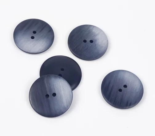 Пуговица, Union Knopf, 2 отв., пластик, цвет черно-серый, 25 мм
