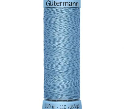 Нить Silk S303 для тонких швов, 100м, 100% шелк, цвет 143 серо-голубой, Gutermann 744590